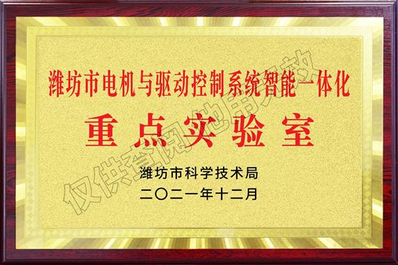 濰坊市“電機與驅動控制系統智能一體化重點實驗室”